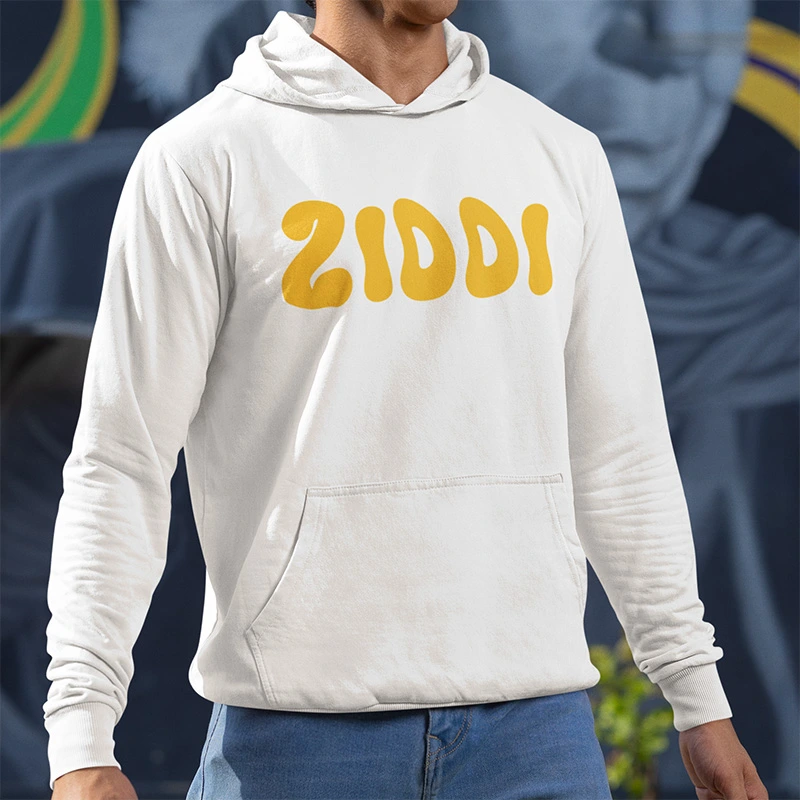 Ziddi branded white hoodie